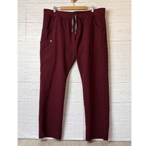 Figs Scrub Pants Mens Size XXL/T Burgundy T-21004T Heavy Duty Waistband Medical